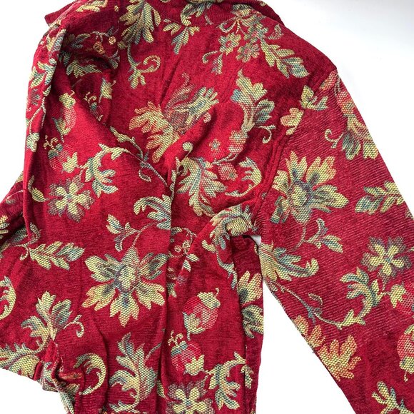 Vintage Decorated Originals Red Tapestry Jacquard Floral Print Jacket -  M - Picture 7 of 8